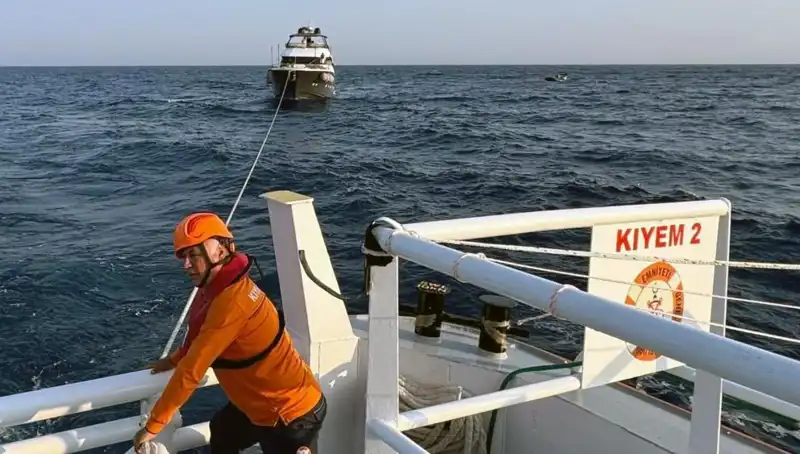Marmaris Açıklarında Sürüklenen Tekne Büyük Bir Tehlikeden Kurtarıldı
