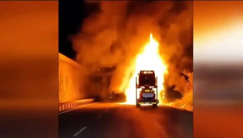 Otomobil Yüklü Tırda Yangın: 8 Araç Kül Oldu