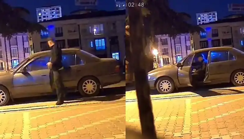Park Halindeki Otomobili Saniyeler İçinde Çalan Hırsızlar Yakalandı
